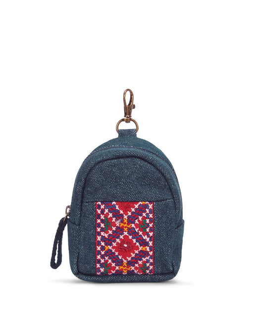 Upcycled Red Jat Hand Embroidered Pouch