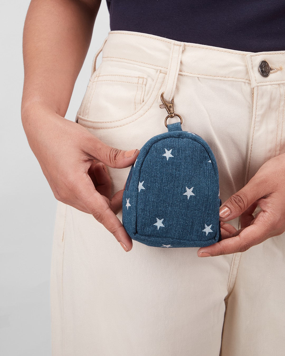 Handcrafted Unisex Upcycled Star-Printed Pouch