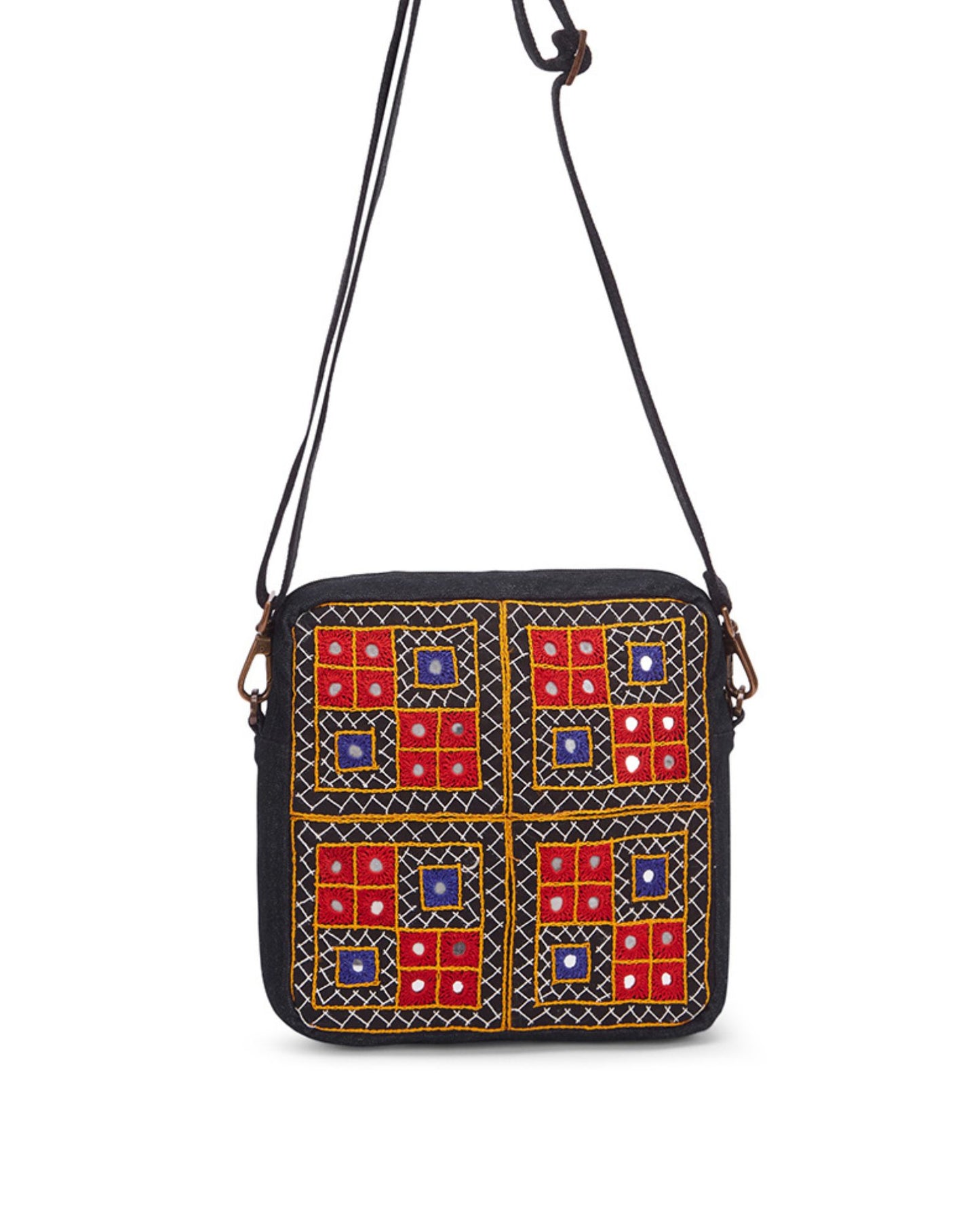 Upcycled Hand Embroidered Black Ahir Breakfree Sling Bag