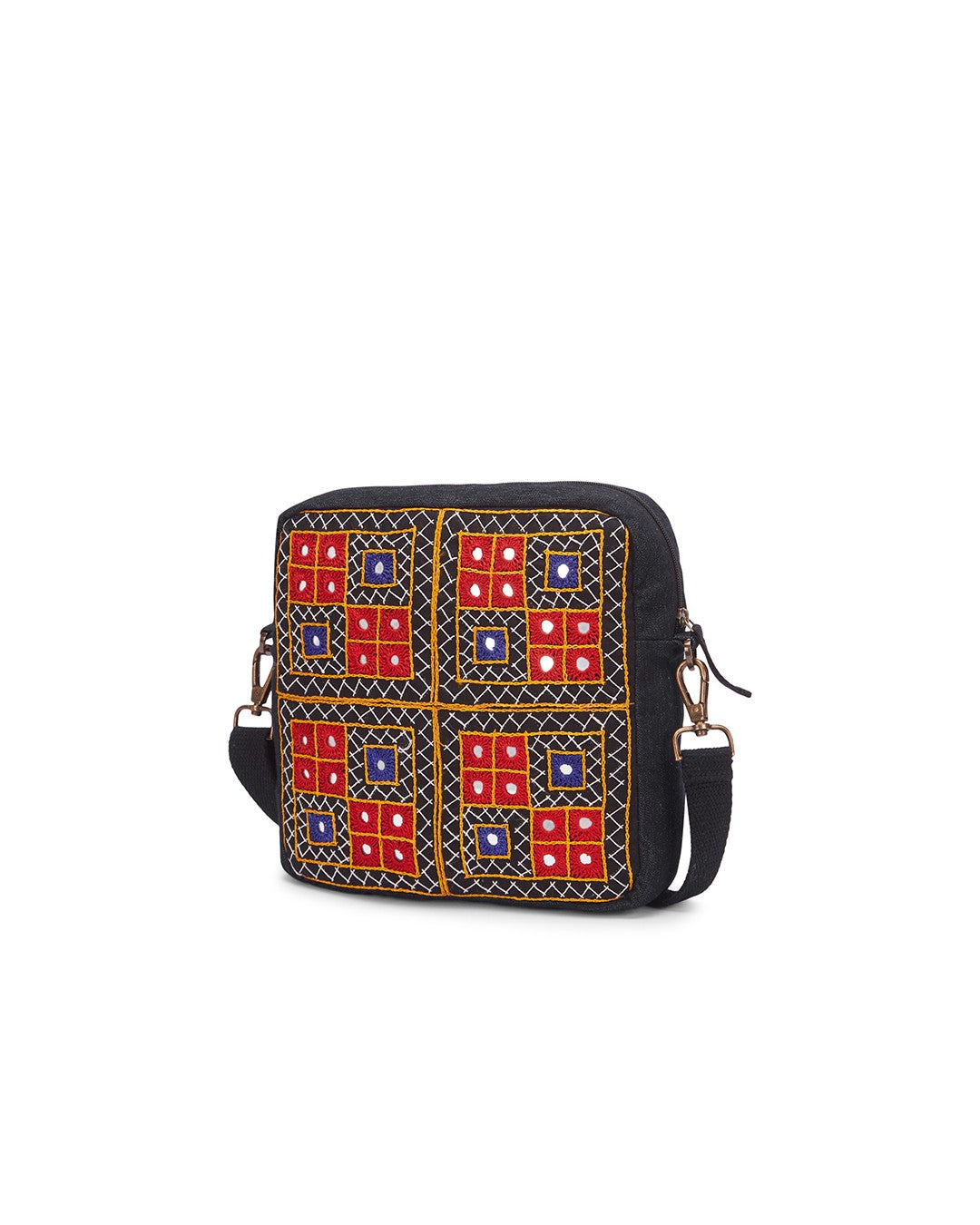 Upcycled Hand Embroidered Black Ahir Breakfree Sling Bag