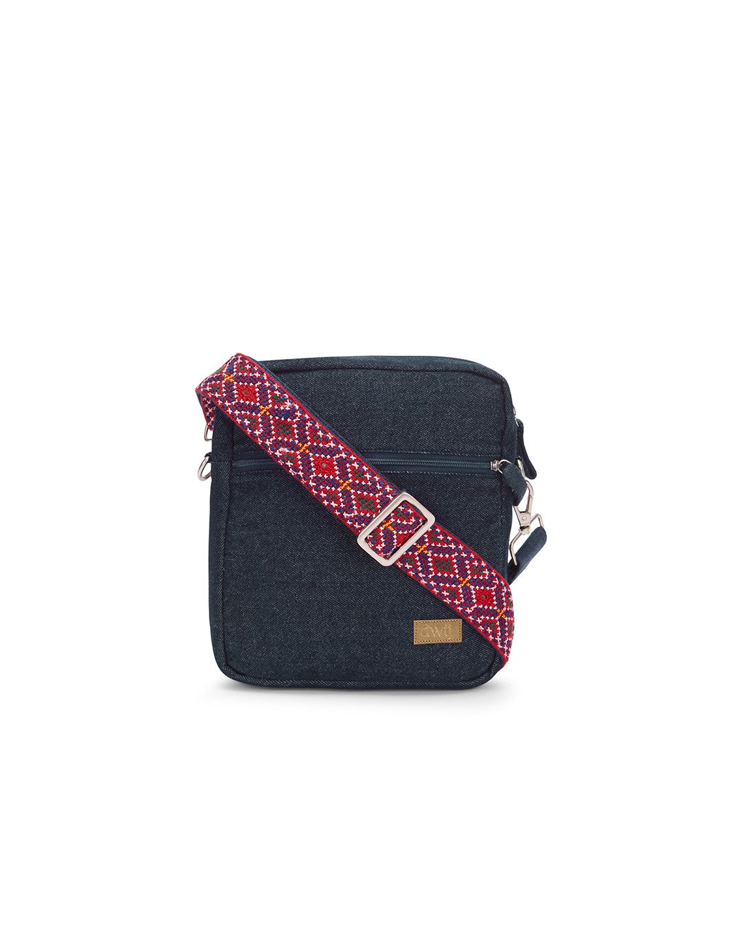 Upcycled Plain Breakfree Sling Bag With Hand Embroidered Jat Belt