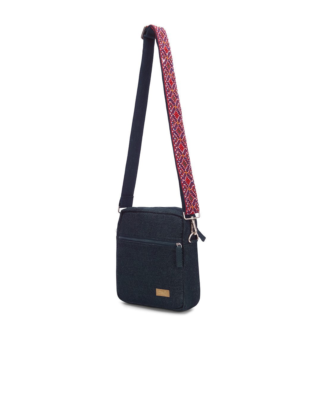 Upcycled Plain Breakfree Sling Bag With Hand Embroidered Jat Belt