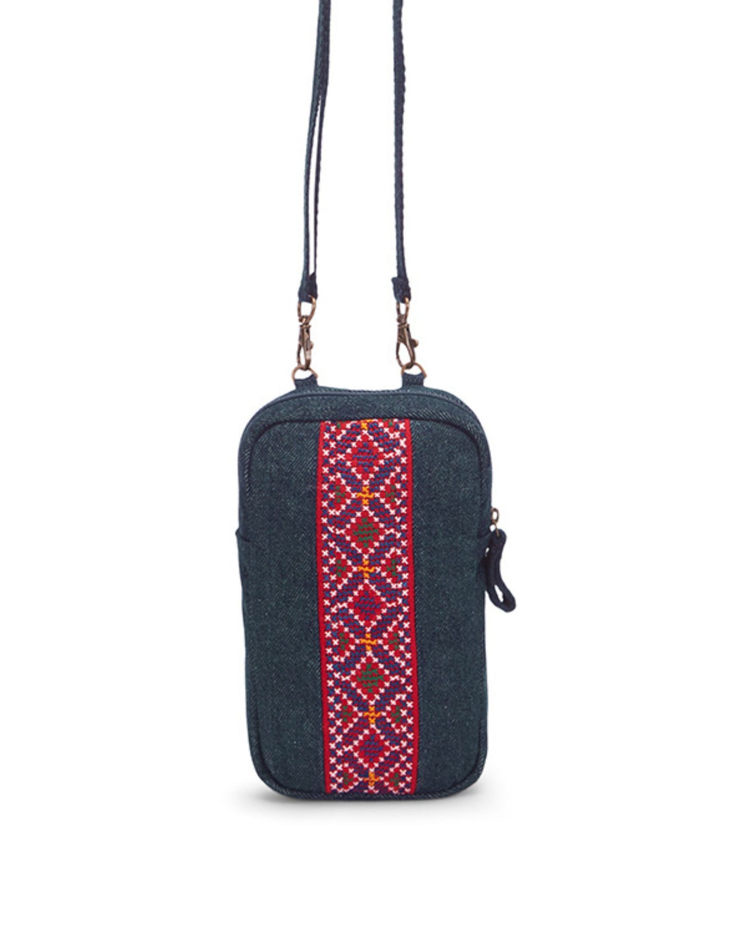 Upcycled Jat Hand Embroidered Mobile sling Bag