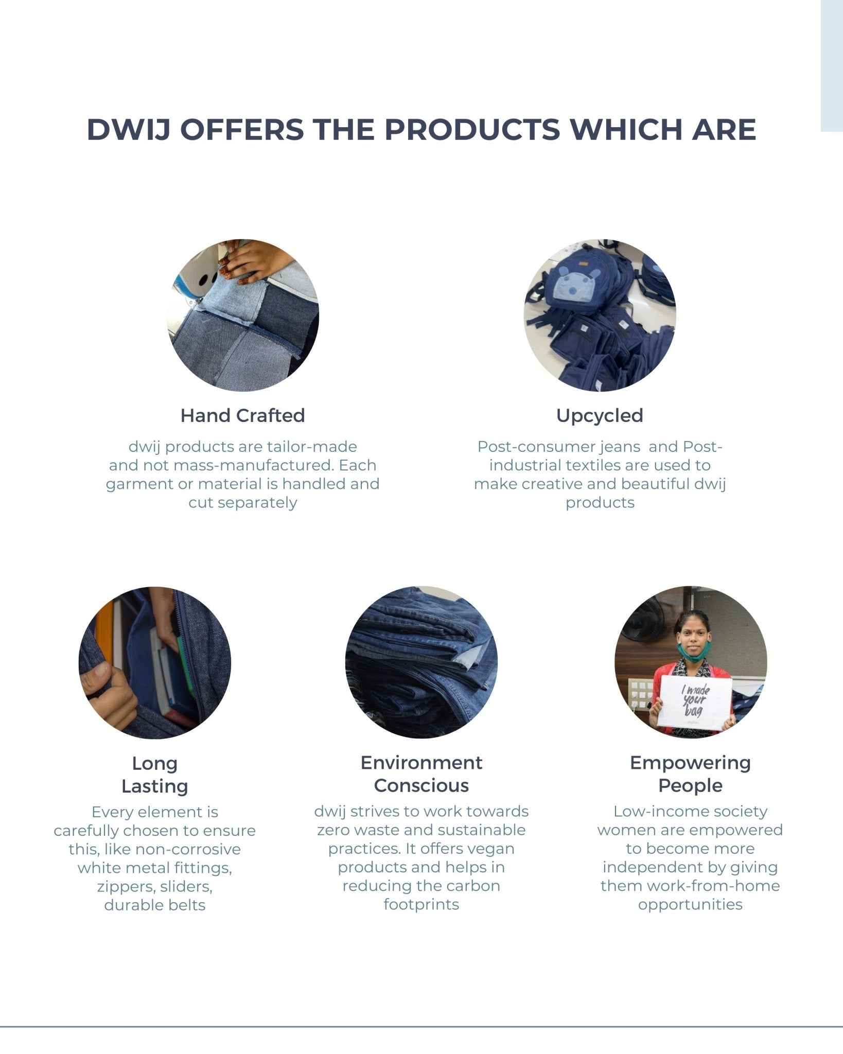 Hand embroidered Upcycled Jeans Dining Combo - Criss Cross - Dwij