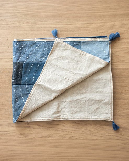 Hand embroidered Upcycled Jeans Runner (Single) - Spiral - Dwij