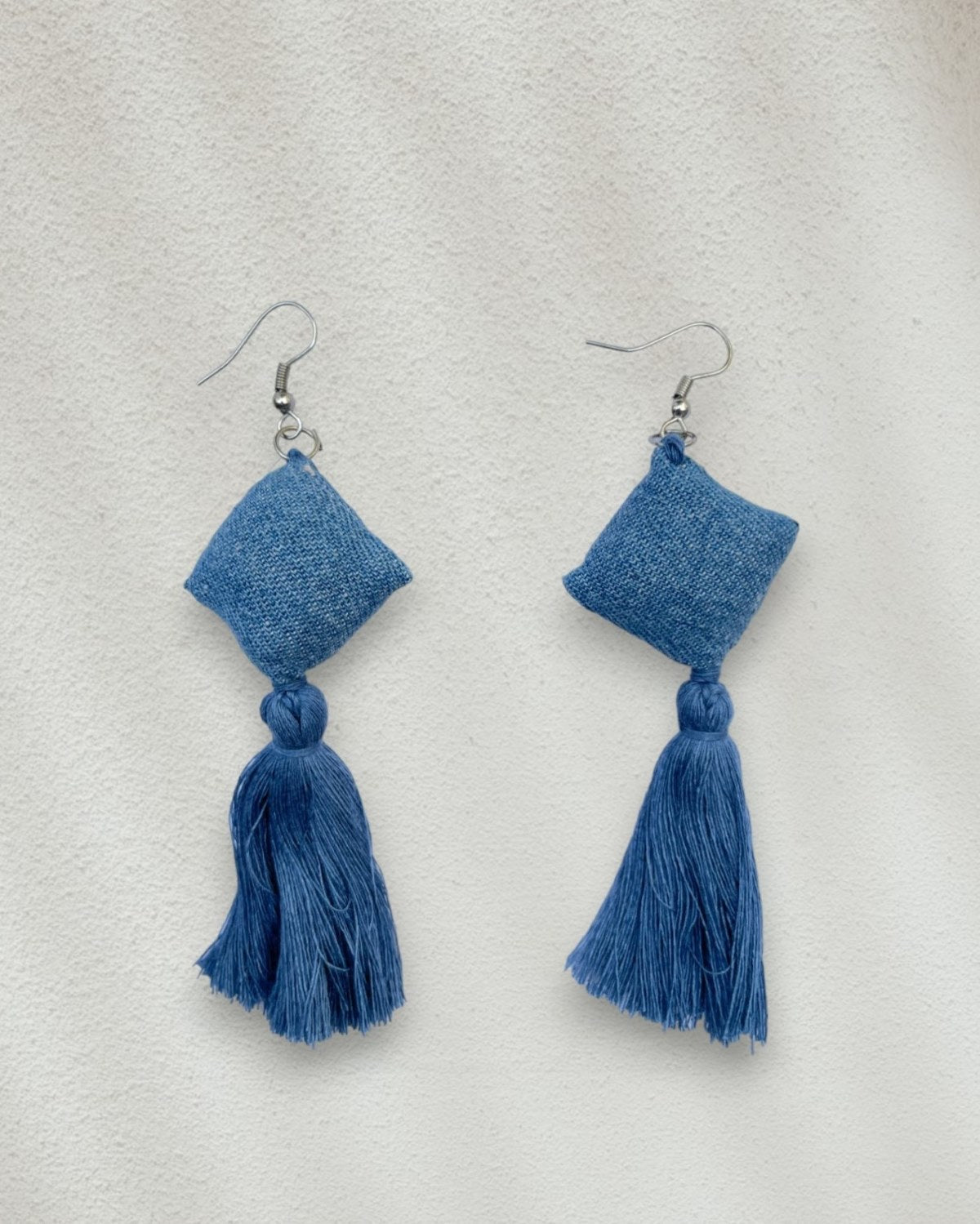 Handcrafted Upcycled Jeans Earrings Ashlesha (Light) - Dwij