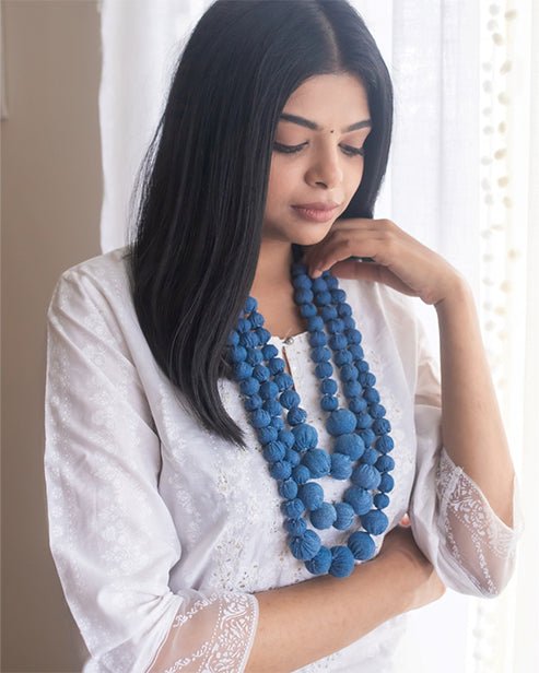 Handcrafted Upcycled Jeans Neckpiece Vaishnavi - Dwij