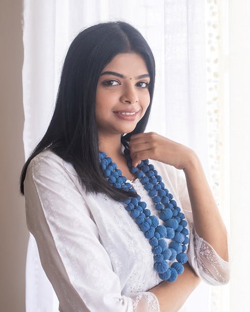 Handcrafted Upcycled Jeans Neckpiece Vaishnavi - Dwij