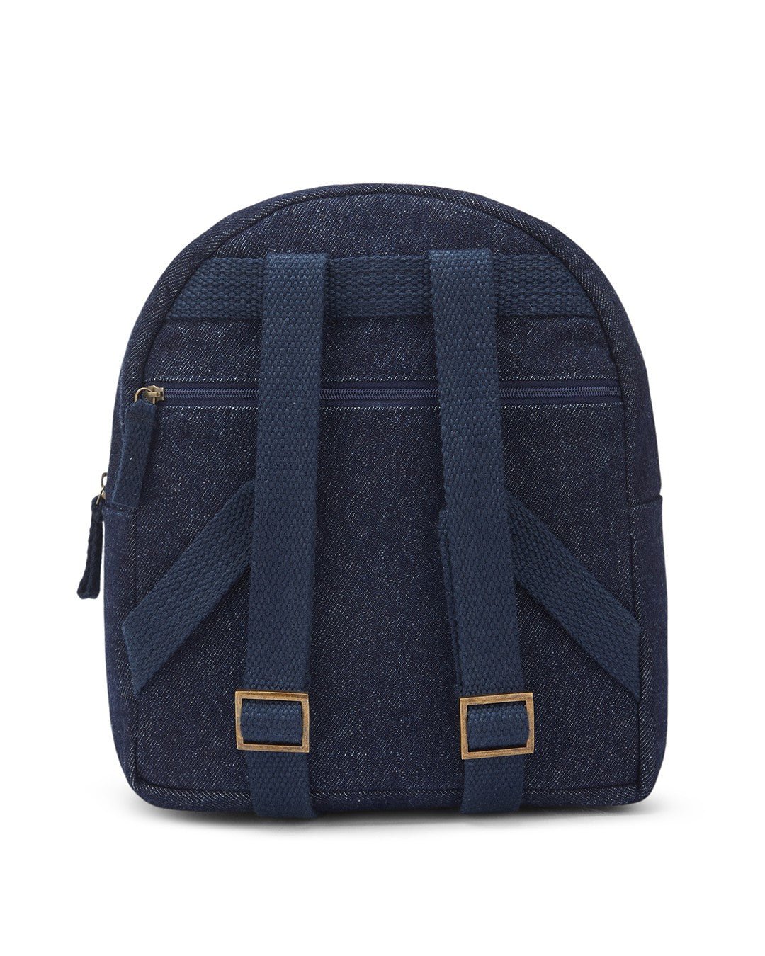 Kantha Hand Embroidered Denim Mini Travel Backpack with pouch - Dwij -