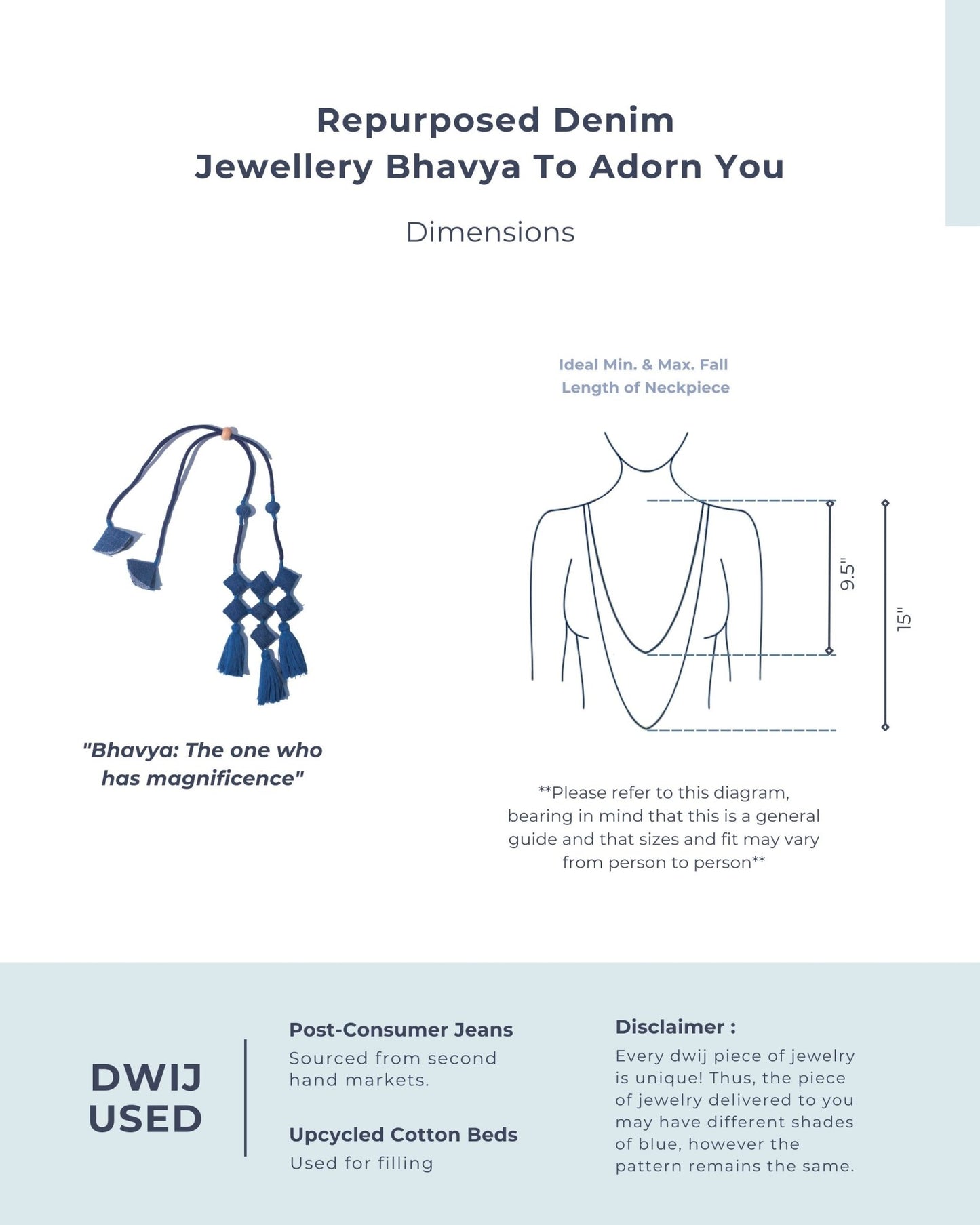 Repurposed Denim Jewellery Bhavya - Dwij