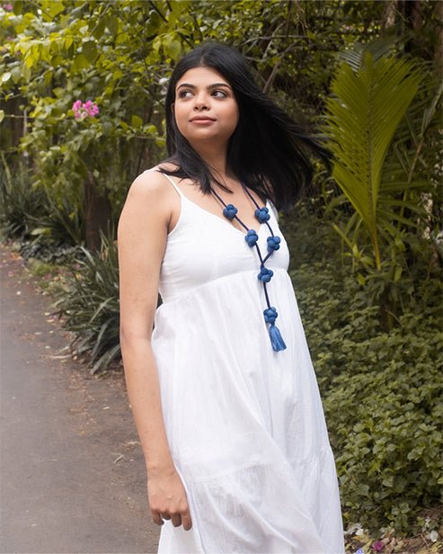 Repurposed Denim Neckpiece Nitya - Dwij