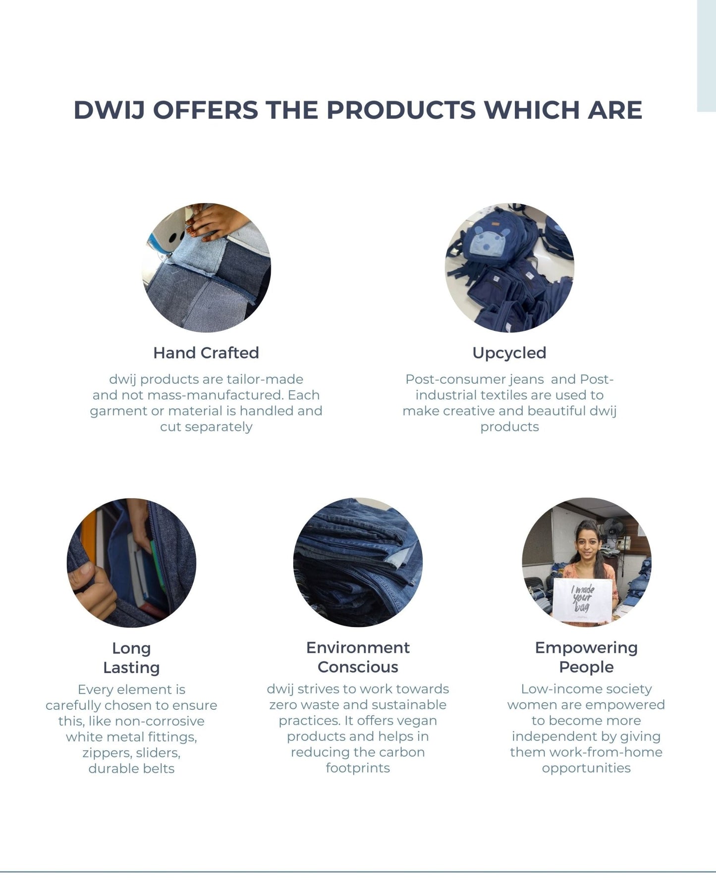 Repurposed Eco friendly Denim Jeans Plain Bucket Hat (Small) - Dwij