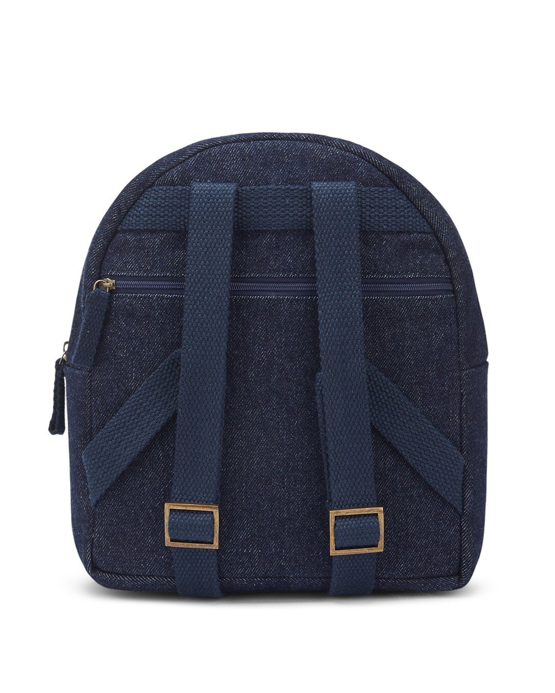 Repurposed Handcraft Denim Patched Mini Travel Backpack with pouch - Dwij -