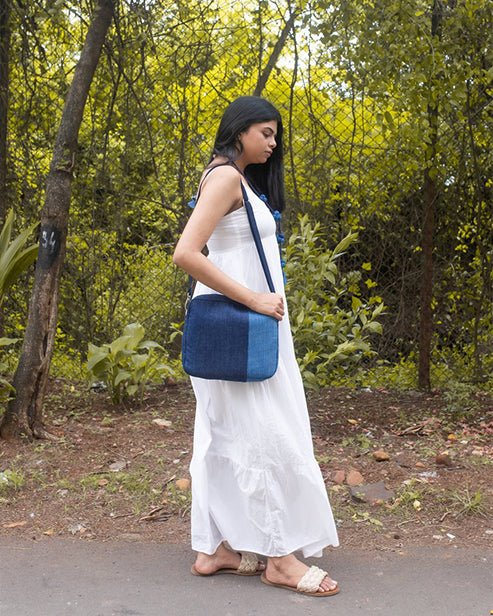 Upcycled Crossbody Unisex iPad sling Bag - Dwij