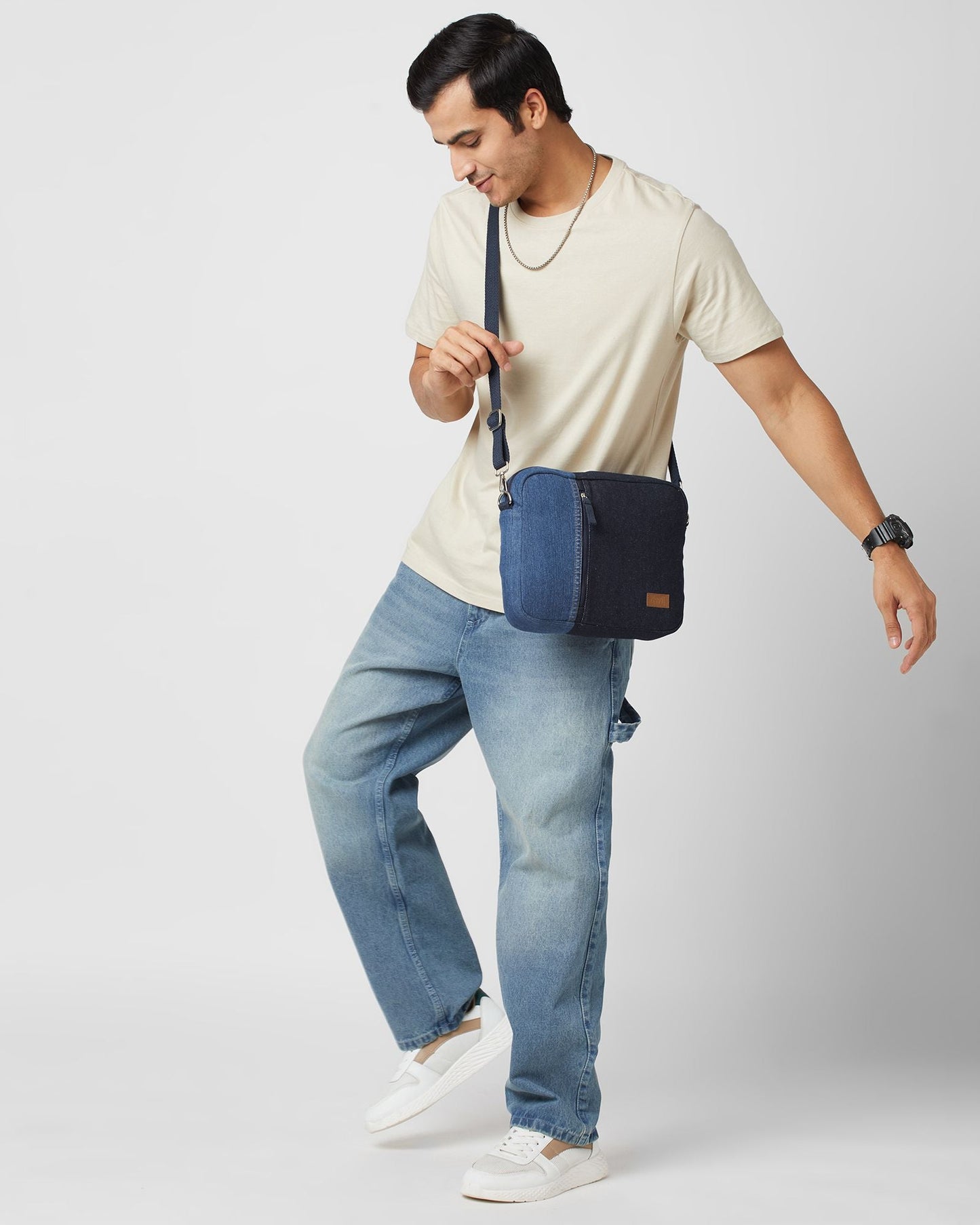 Upcycled Crossbody Unisex iPad sling Bag - Dwij -