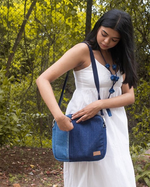 Upcycled Crossbody Unisex iPad sling Bag - Dwij