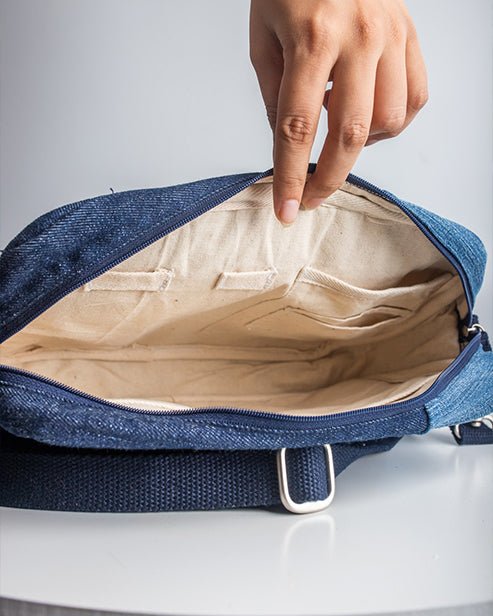 Upcycled Crossbody Unisex iPad sling Bag - Dwij