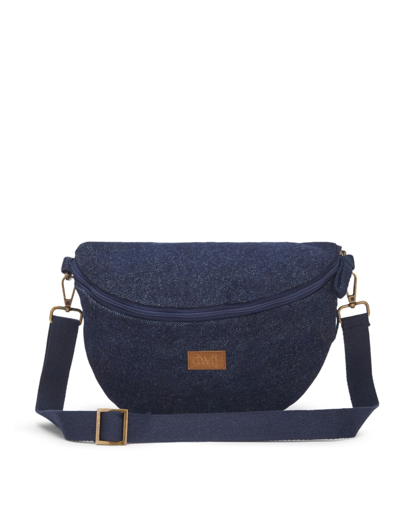 Upcycled Denim Jeans Fanny pack/Waist Pouch Dark Blue Sling Bag - Dwij -