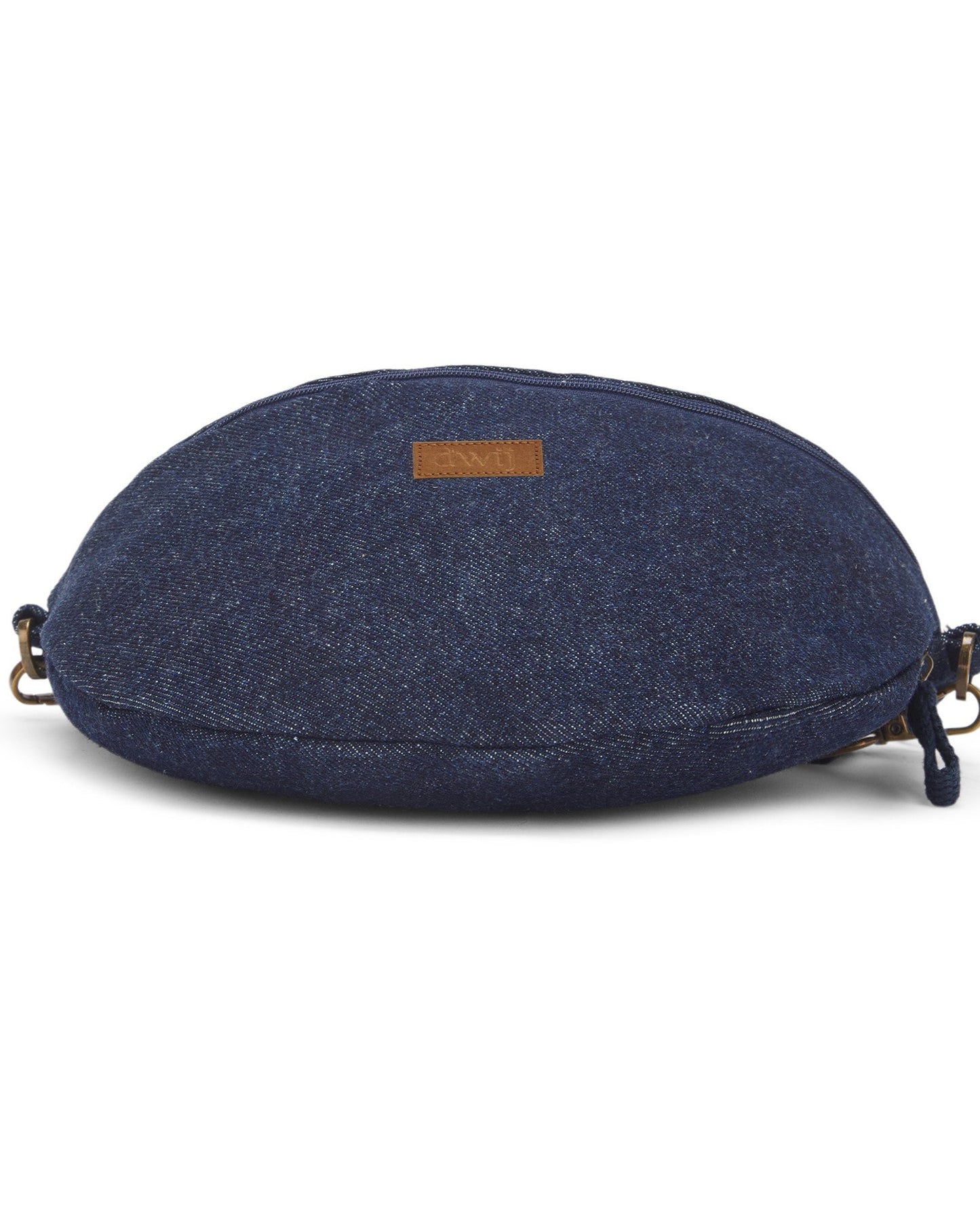 Upcycled Denim Jeans Fanny pack/Waist Pouch Dark Blue Sling Bag - Dwij -