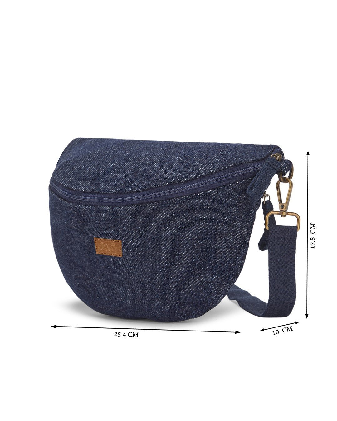 Upcycled Denim Jeans Fanny pack/Waist Pouch Dark Blue Sling Bag - Dwij -