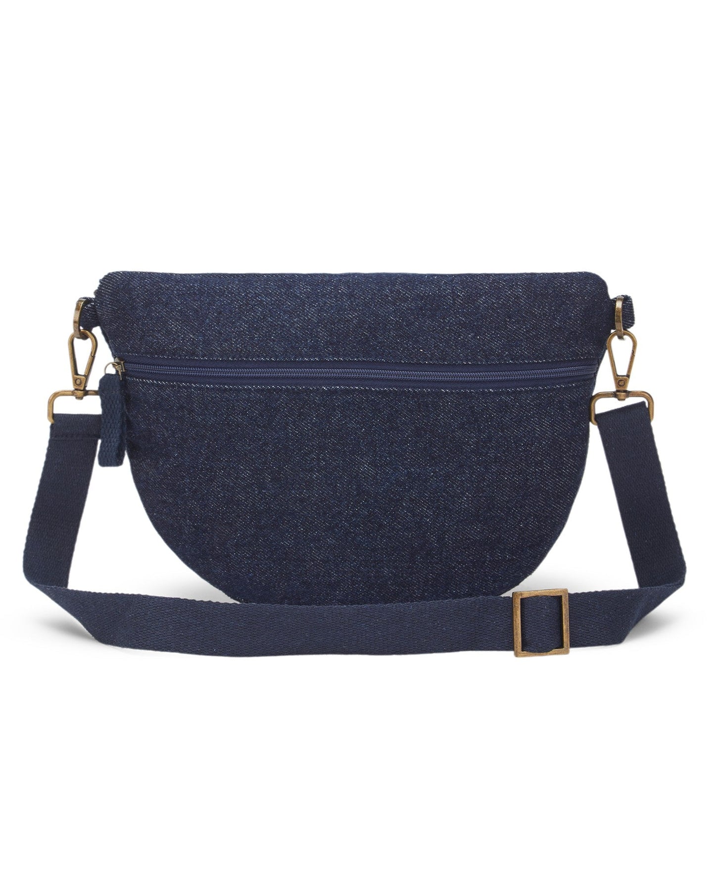 Upcycled Denim Jeans Fanny pack/Waist Pouch Dark Blue Sling Bag - Dwij -