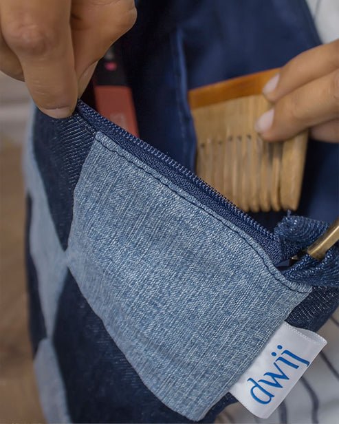 Upcycled Denim Jeans Swift Crossbody Sling bag - Dwij