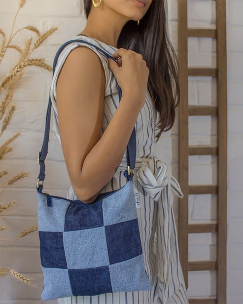 Upcycled Denim Jeans Swift Crossbody Sling bag - Dwij