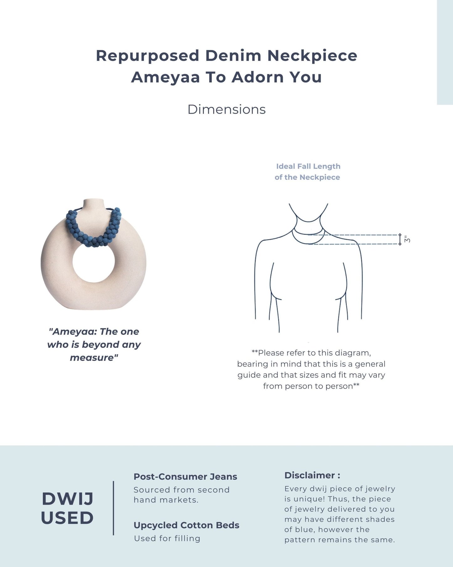 Upcycled Denim Jewellery Ameya - Dwij