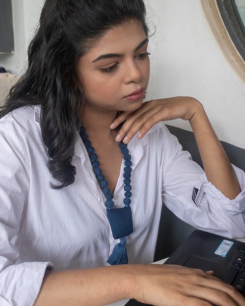 Upcycled Denim Neckpiece Chitra - Dwij