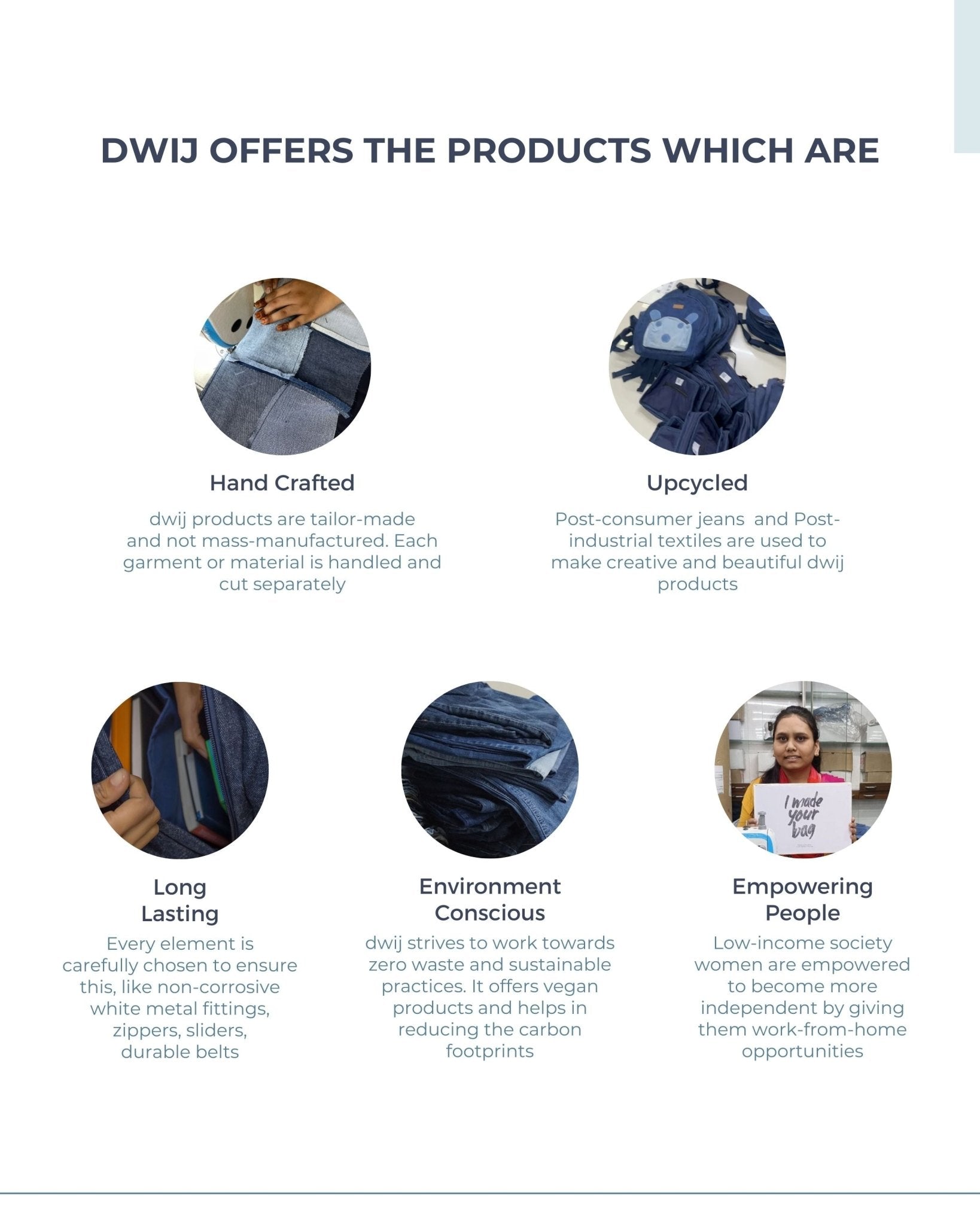 Upcycled Denim Neckpiece Chitra - Dwij