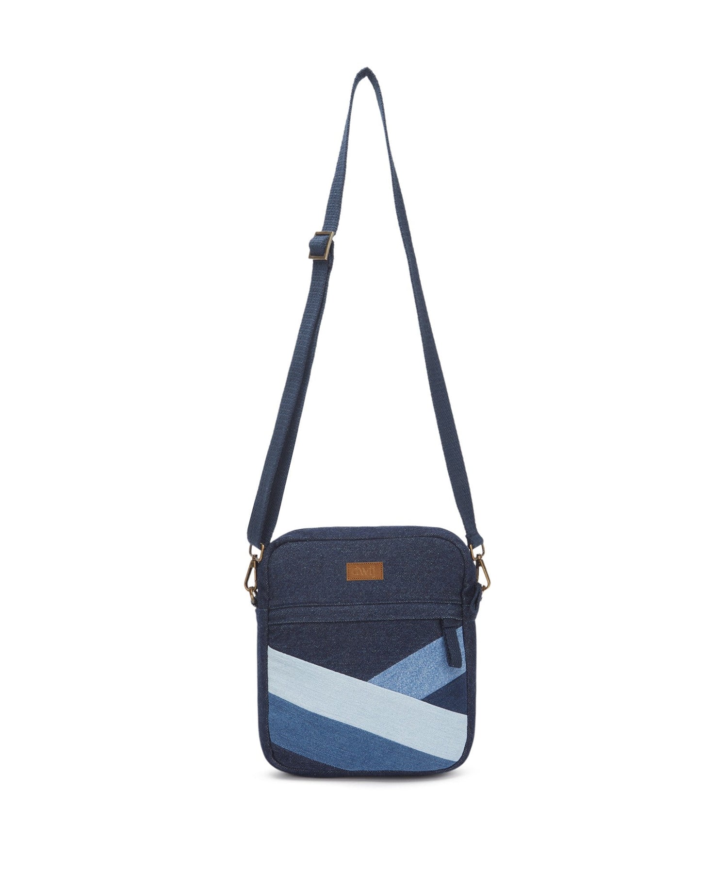 Upcycled Diagonal Striped Denim Breakfree Sling - Dwij -