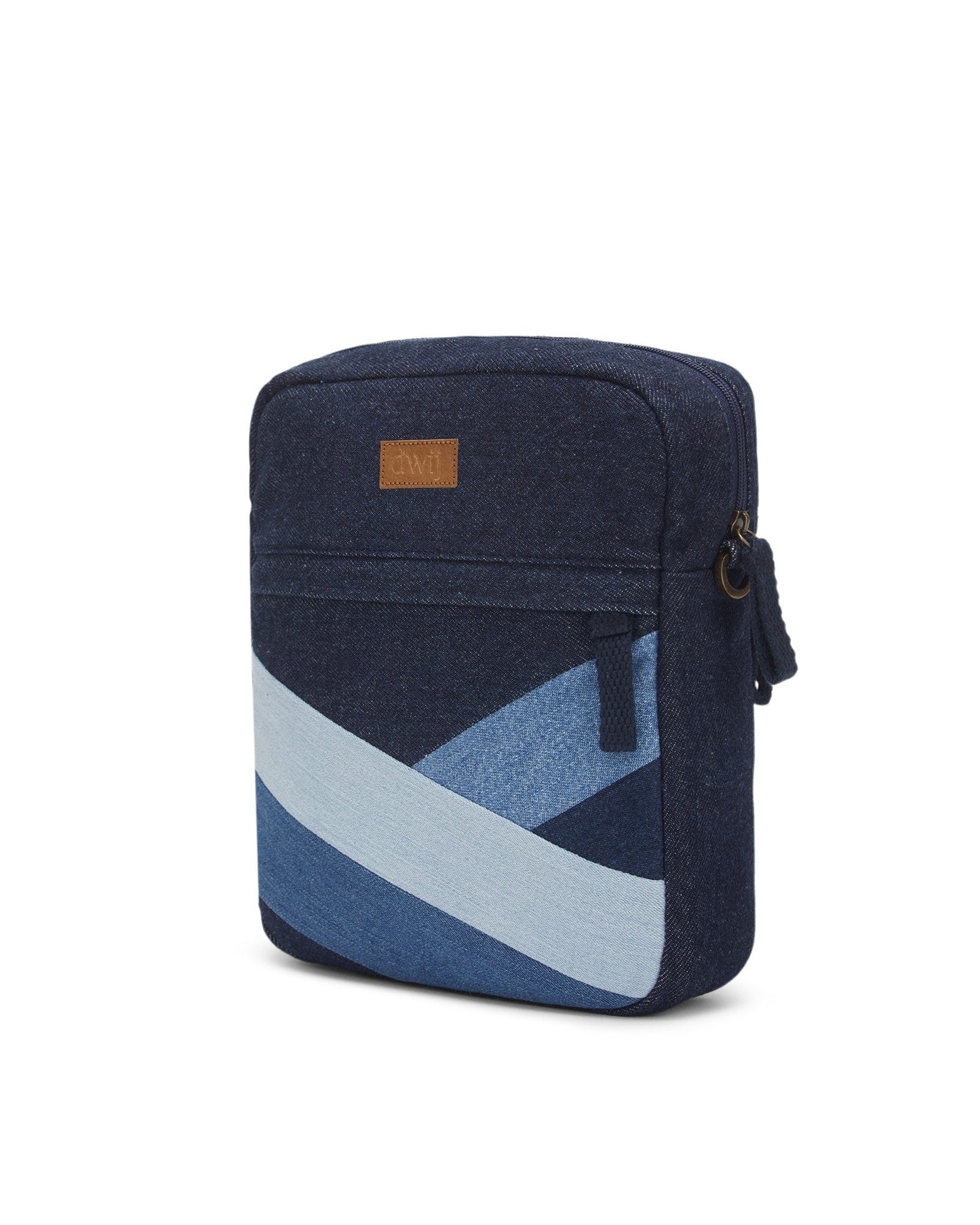 Upcycled Diagonal Striped Denim Breakfree Sling - Dwij -