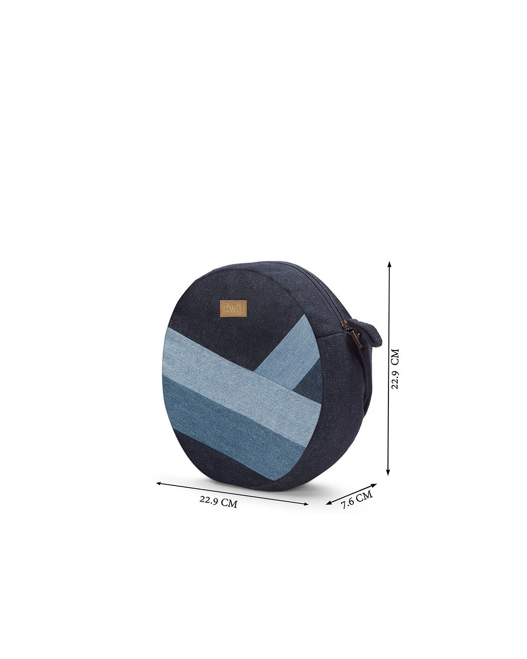 Upcycled Diagonal Striped Denim Circular sling - Dwij -