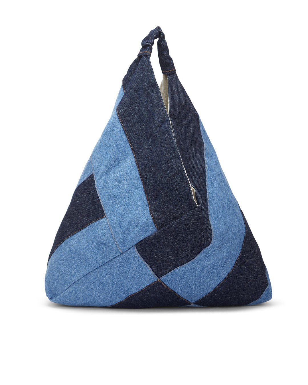 Upcycled Handcrafted Denim Jeans Blue Bento Tote Bag - Dwij -