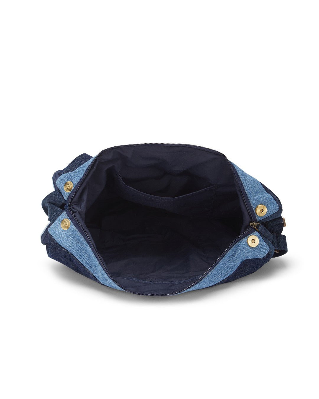 Upcycled Handcrafted Denim Jeans Blue Convertible Tote Bag - Dwij -