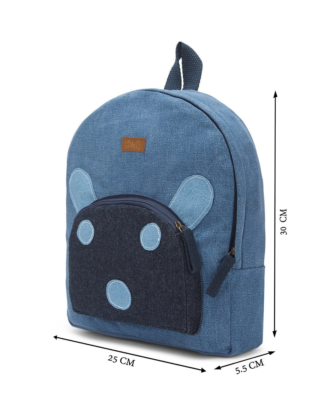 Upcycled Handcrafted Denim Jeans Mini Travel Backpack Bag - Dwij -
