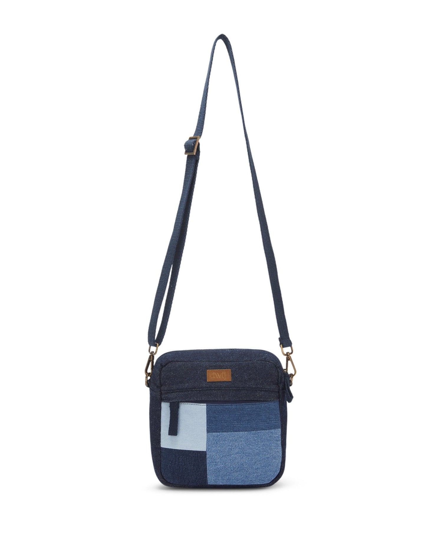 Upcycled Handcrafted Denim Jeans Mosaic Sling - Dwij -