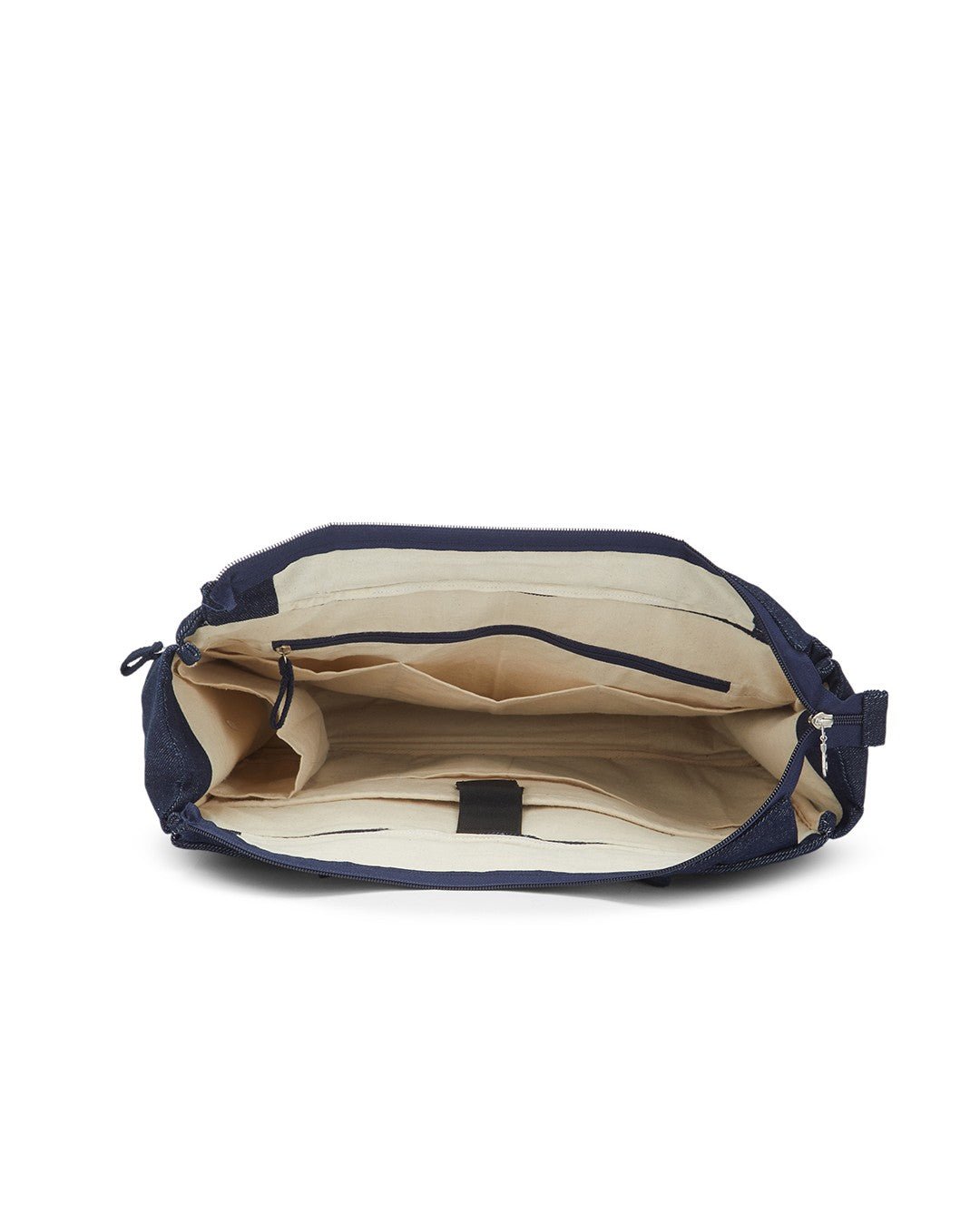 Upcycled Handcrafted Denim Jeans Ocean Laptop Tote - Dwij -