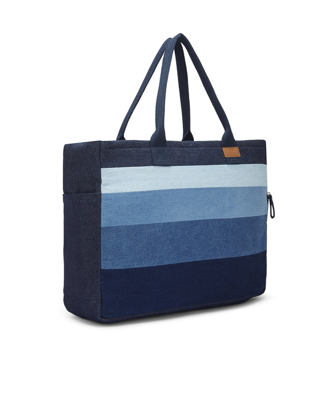 Upcycled Handcrafted Denim Jeans Ocean Laptop Tote - Dwij -