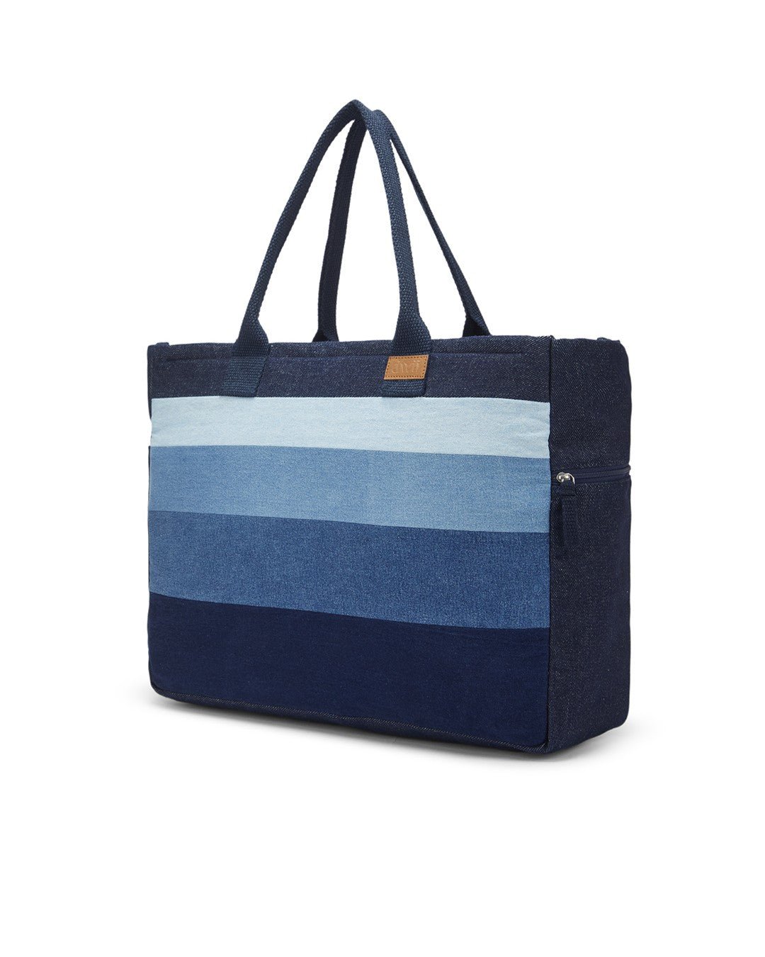 Upcycled Handcrafted Denim Jeans Ocean Laptop Tote - Dwij -