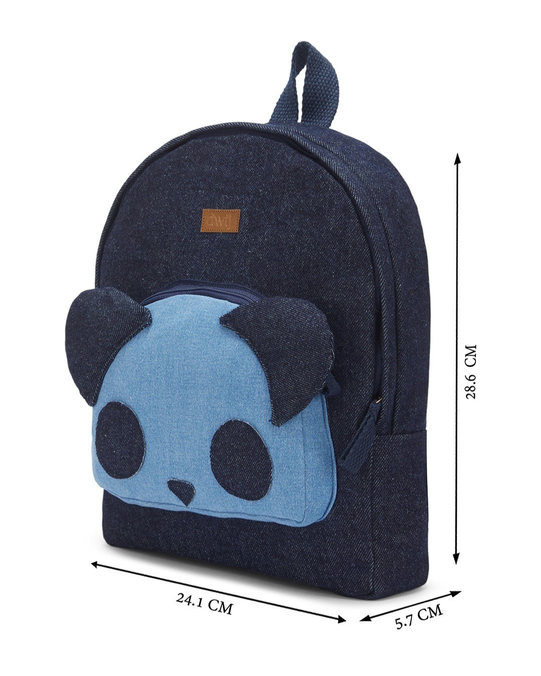 Upcycled Handcrafted Denim Jeans Panda Travel Backpack Bag - Dwij -