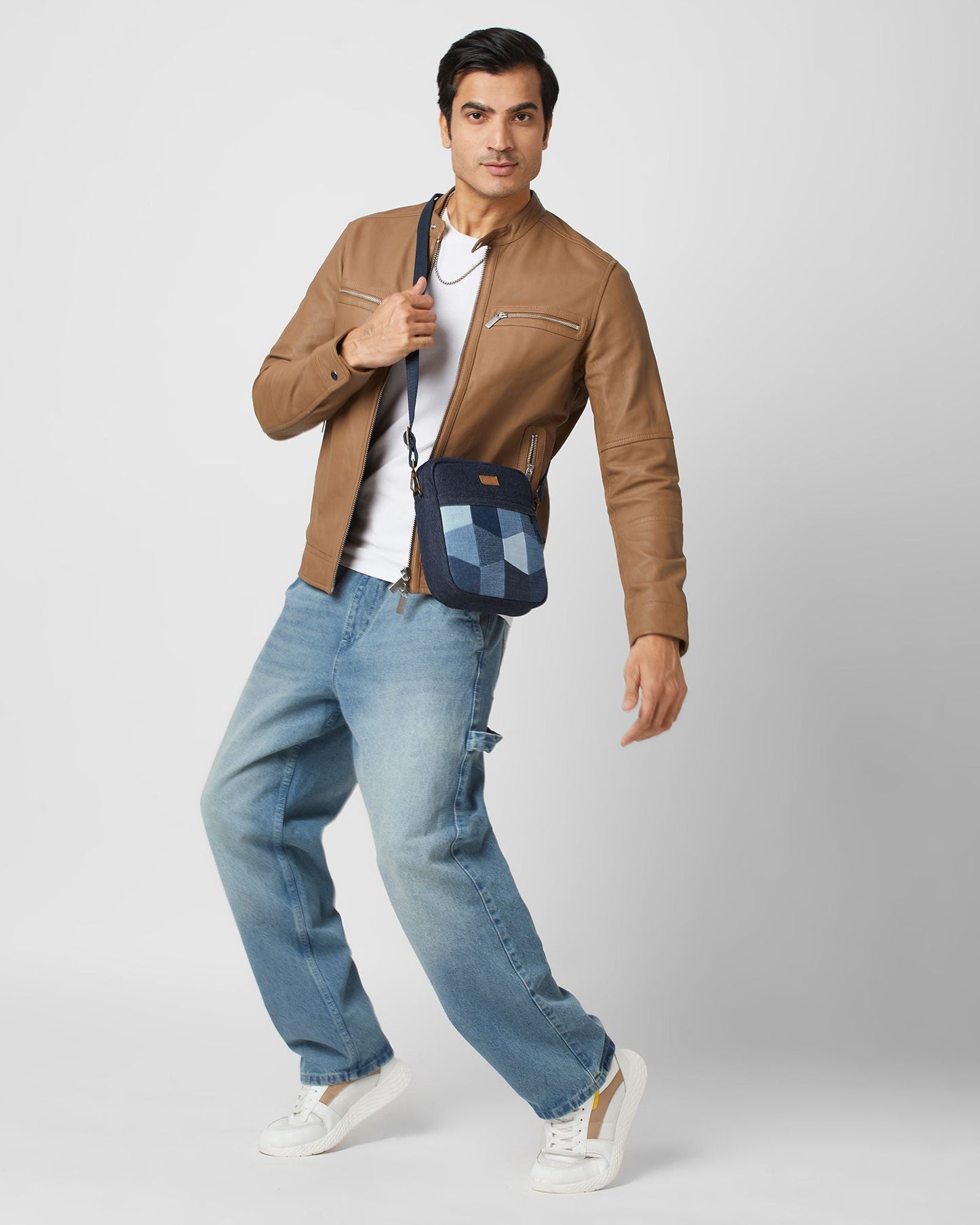 Upcycled Handcrafted Denim Jeans Patched Breakfree Sling - Dwij -