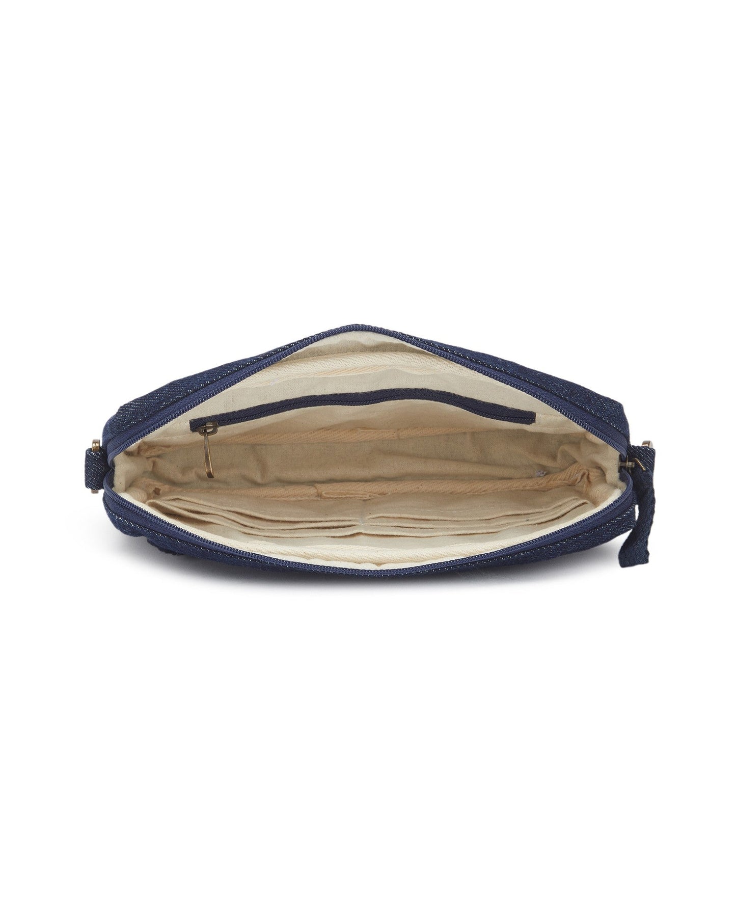 Upcycled Handcrafted Offbeat Striped 2 - in - 1 Wallet Sling Bag - Dwij -