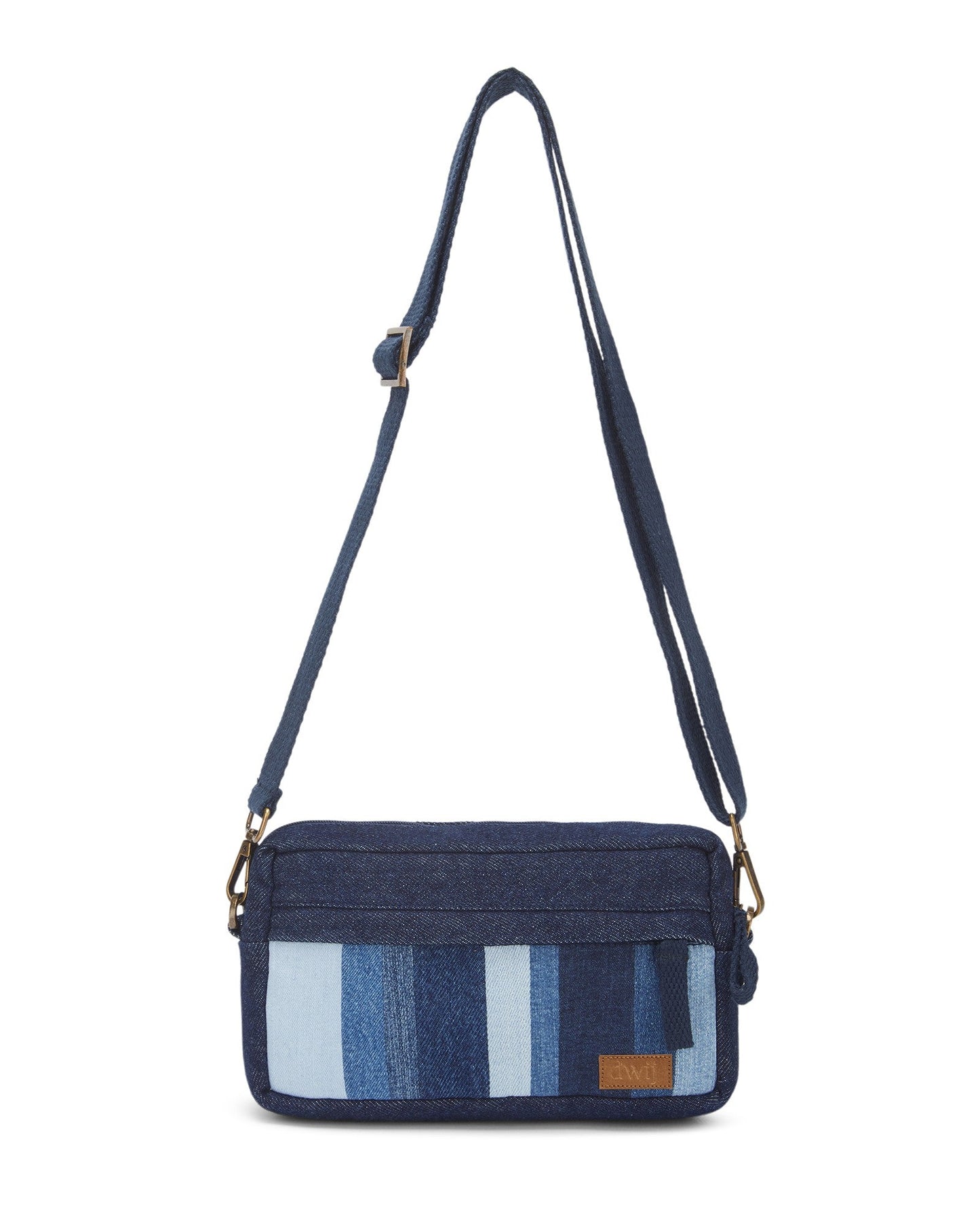 Upcycled Handcrafted Offbeat Striped 2 - in - 1 Wallet Sling Bag - Dwij -
