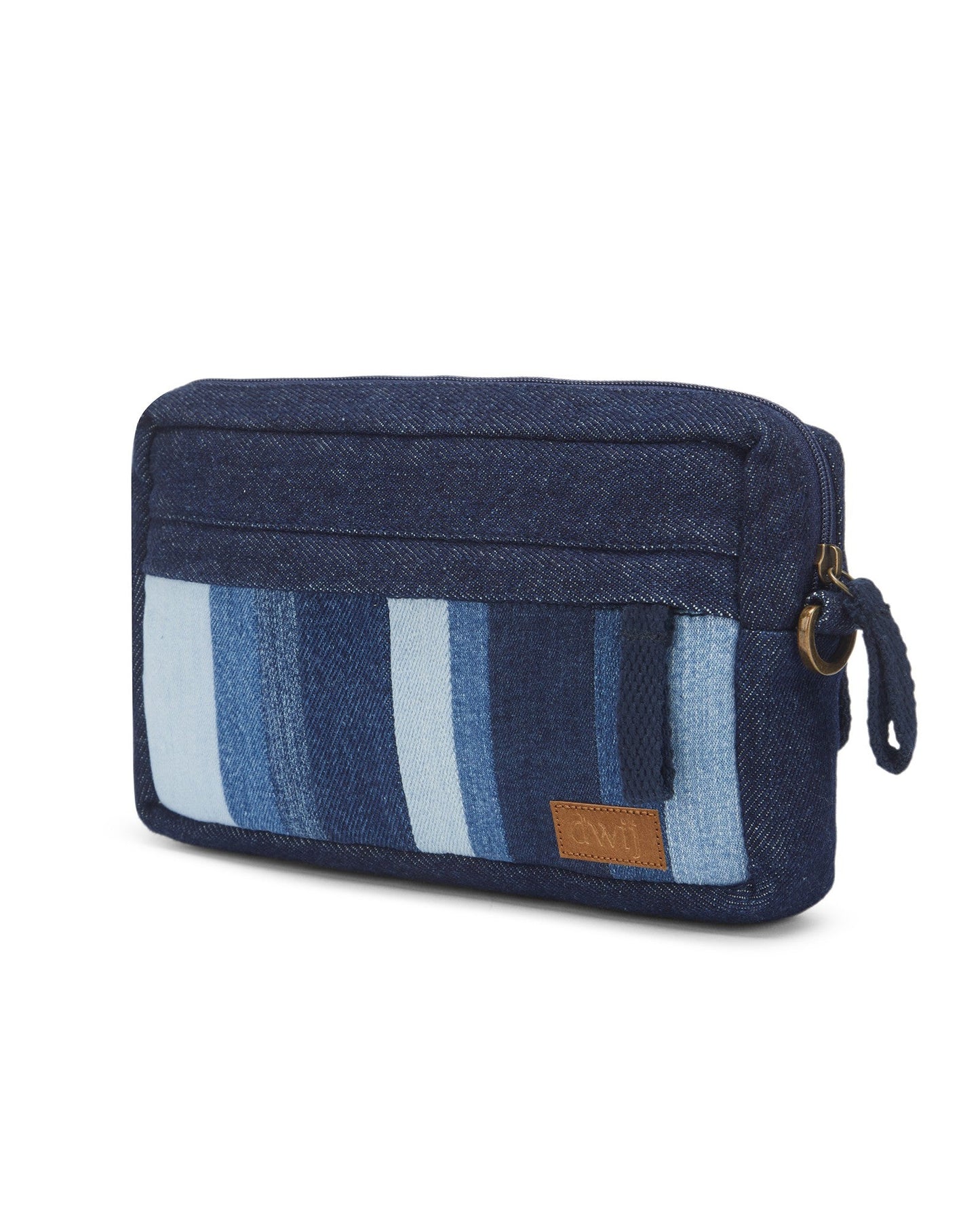 Upcycled Handcrafted Offbeat Striped 2 - in - 1 Wallet Sling Bag - Dwij -