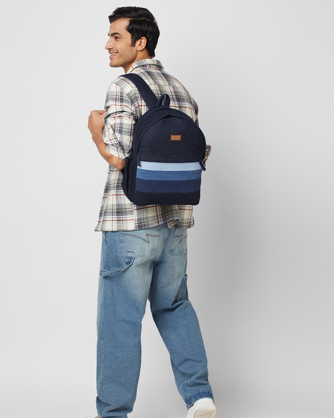 Upcycled Handcrafted Unisex Ocean Denim Travel Backpack - Dwij -