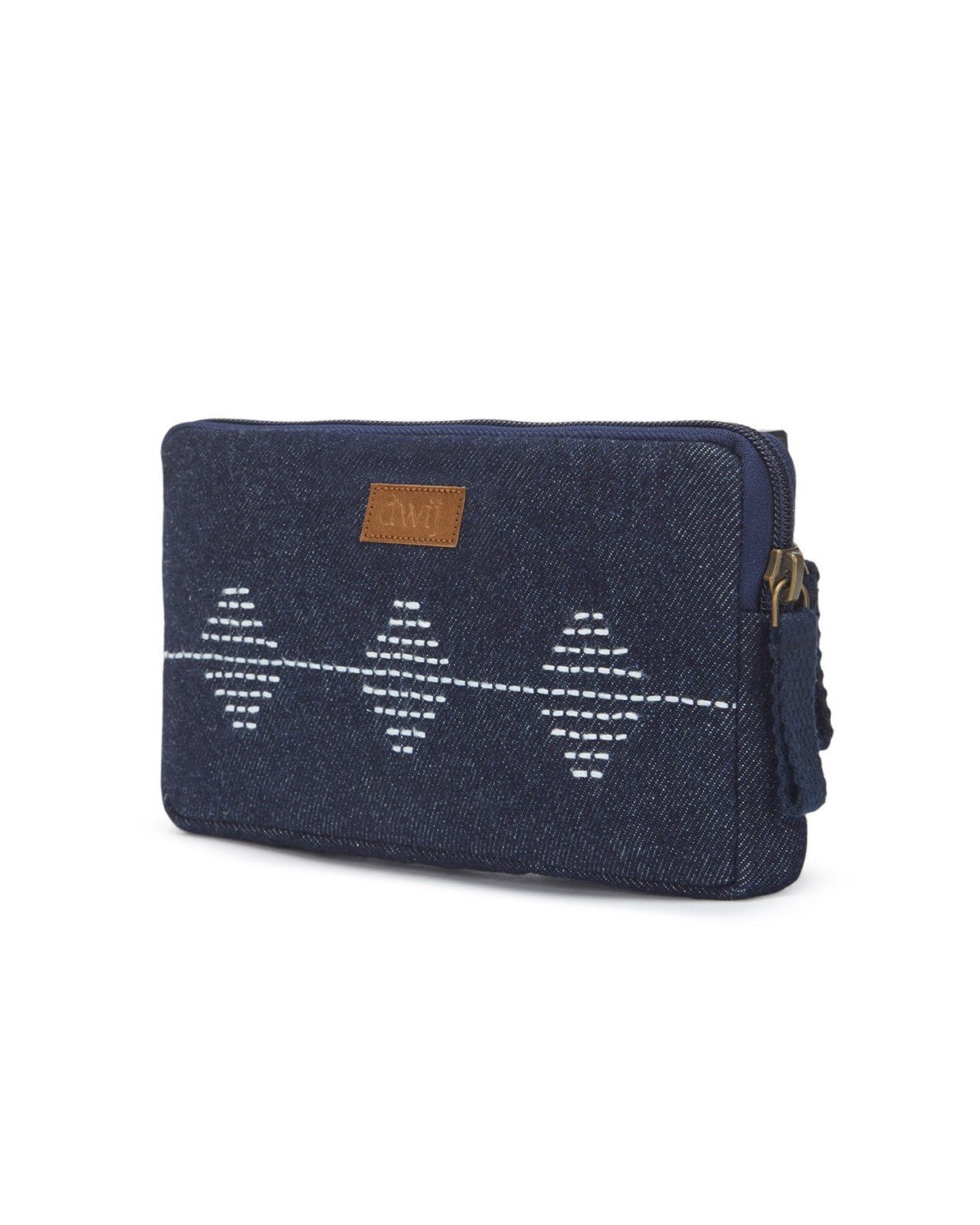 Upcycled Kantha Hand Embroidered Wallet With Coin Pouch - Dwij - KW1