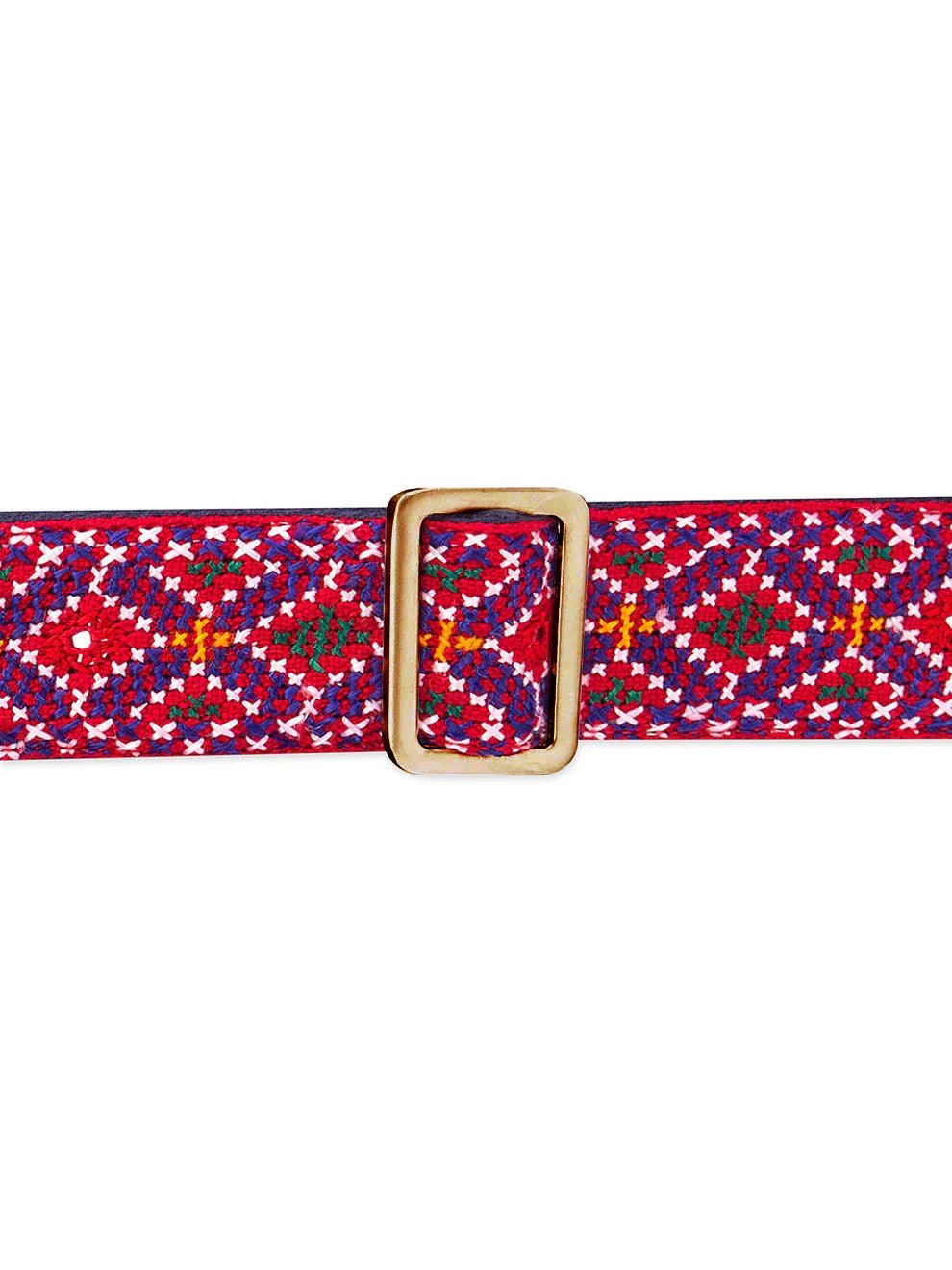 Upcycled Plain Breakfree Sling Bag With Hand Embroidered Jat Belt - Dwij -