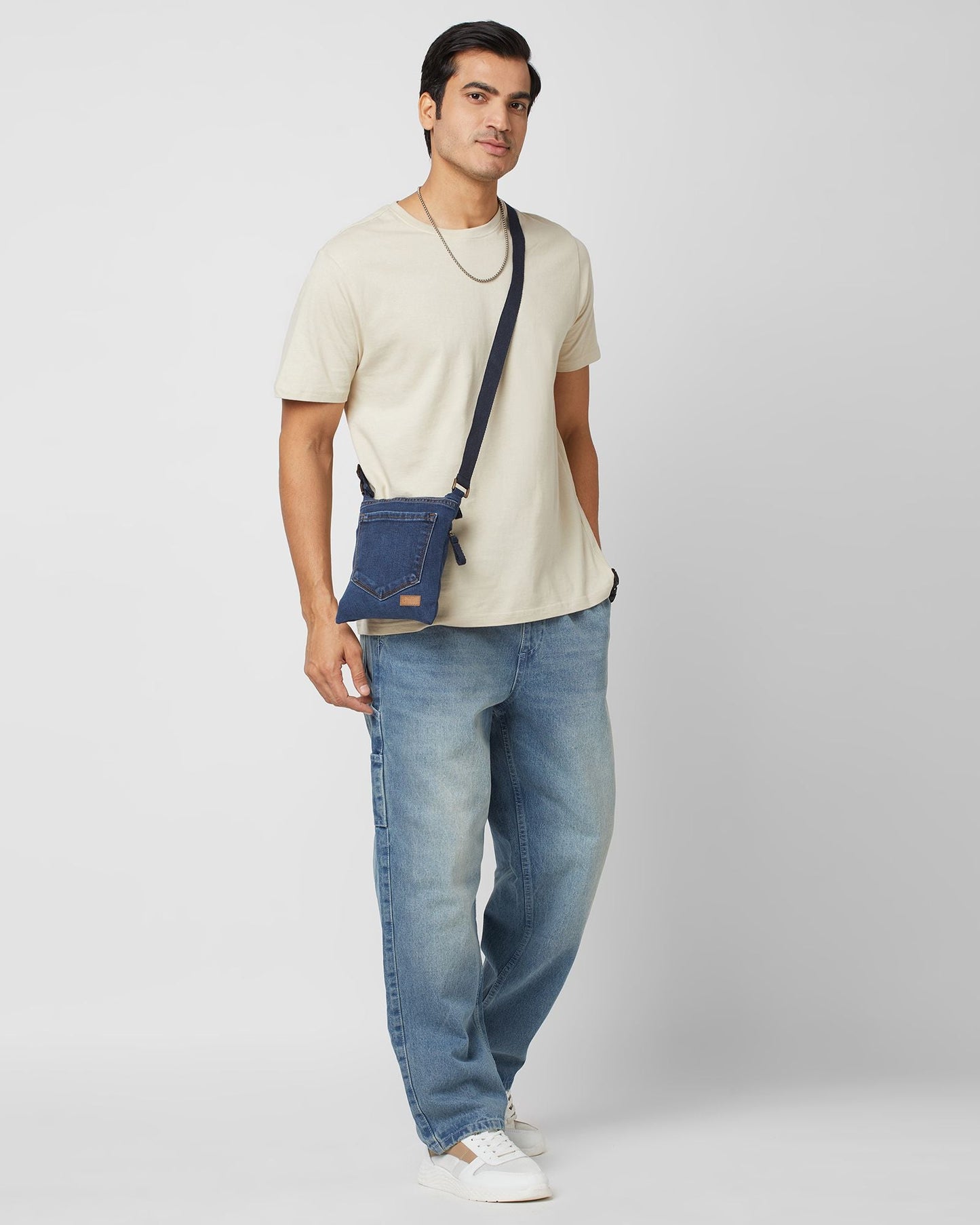 Upcycled Unisex Denim Brisk Crossbody Sling Bag - Dwij -