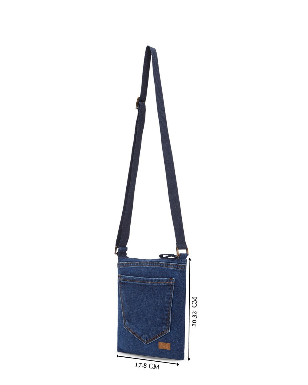 Upcycled Unisex Denim Brisk Crossbody Sling Bag - Dwij -